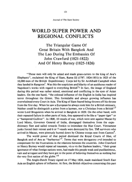 World Super Power and Regional Conflicts