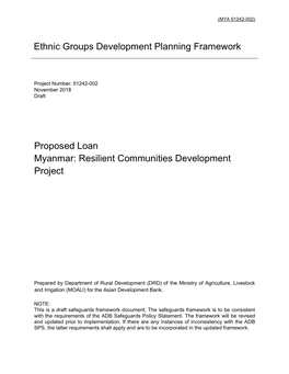 Resilient Communities Development Project: Draft Ethnic Groups