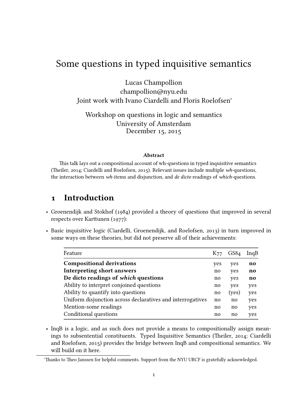 Some Questions in Typed Inquisitive Semantics