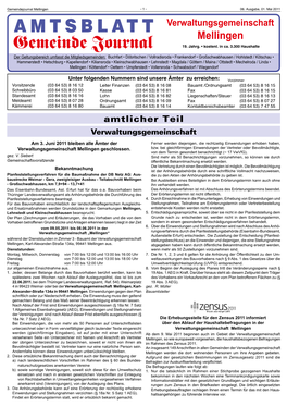 Verwaltungsgemeinschaft Mellingen Gemeinde Journal 19