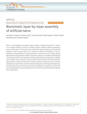 Biomimetic Layer-By-Layer Assembly of Artificial Nacre