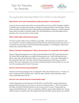 Navigating Breastfeeding While Your Child Is in the Hospital