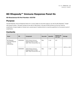 BD Rhapsody™ Immune Response Panel Hs