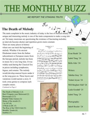 The Death of Melody the Main Complaint in the Music Industry of Today Is the Loss of Musical Artistry