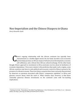 Neo-Imperialism and the Chinese Diaspora in Ghana Henry Alexander Gould