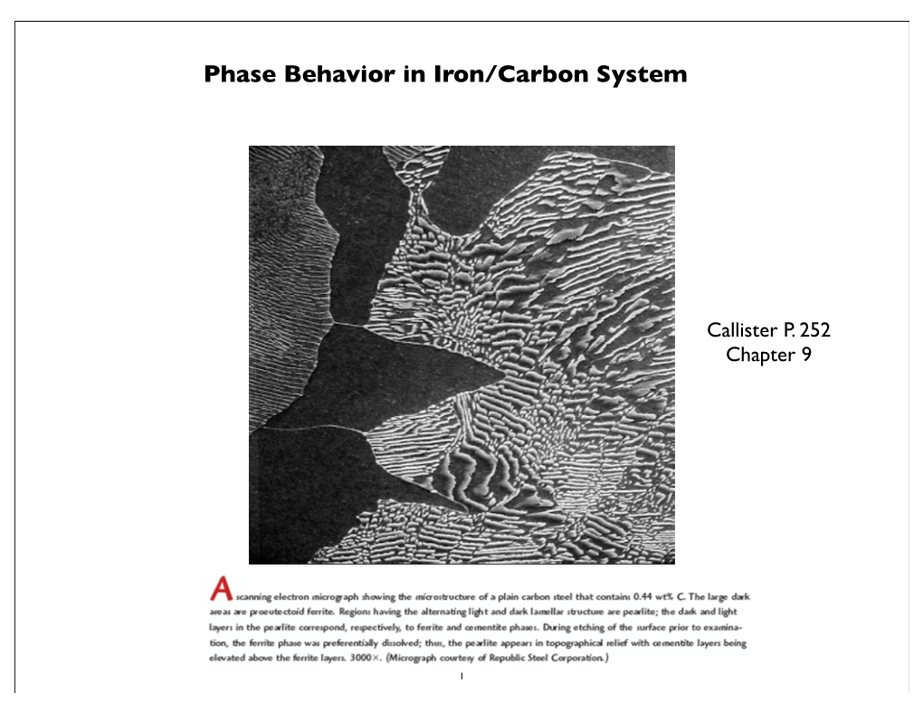 Iron/Carbon Phase Diagram