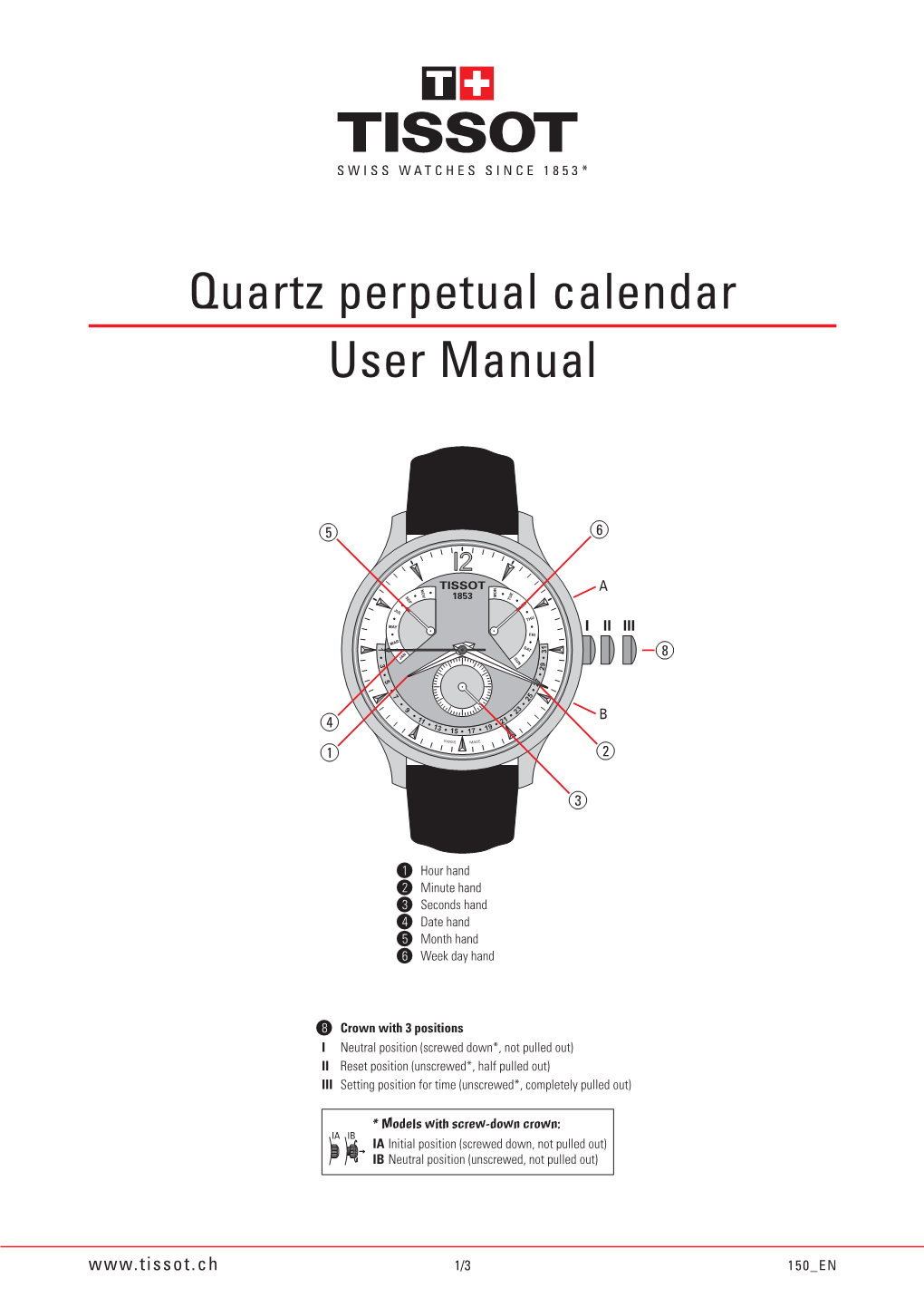 Quartz Perpetual Calendar User Manual