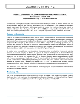 LBD 2019 Macroinvertebrate Monitoring