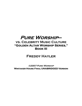Pure Worship ––– Vs