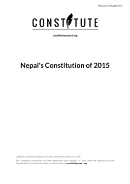 Nepal's Constitution of 2015
