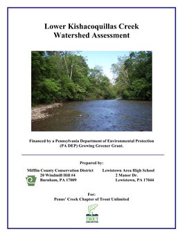 Lower Kishacoquillas Creek Watershed Assessment