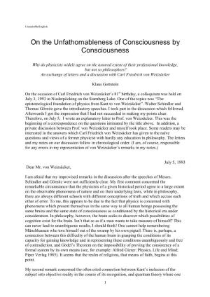 On the Unfathomableness of Consciousness by Consciousness