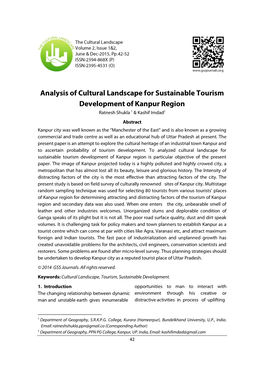 Analysis of Cultural Landscape for Sustainable Tourism Development of Kanpur Region