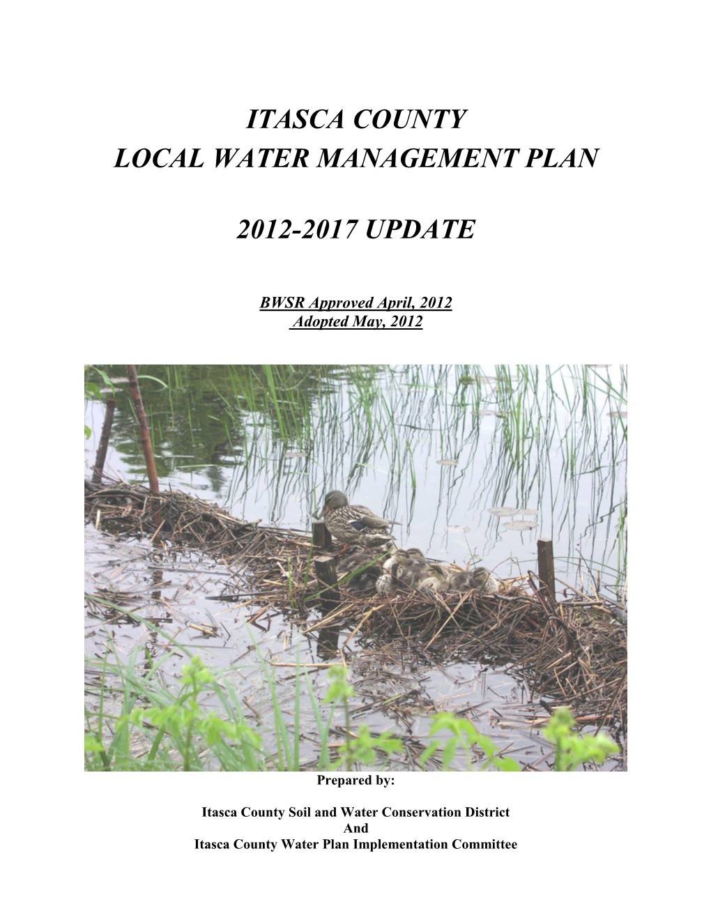 Itasca County Local Water Management Plan 2012-2017 Update