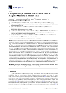 Cryogenic Displacement and Accumulation of Biogenic Methane in Frozen Soils