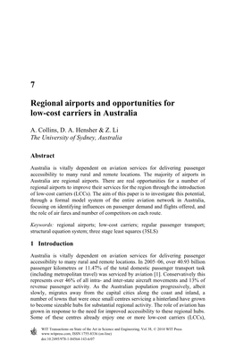 7 Regional Airports and Opportunities for Low-Cost Carriers in Australia