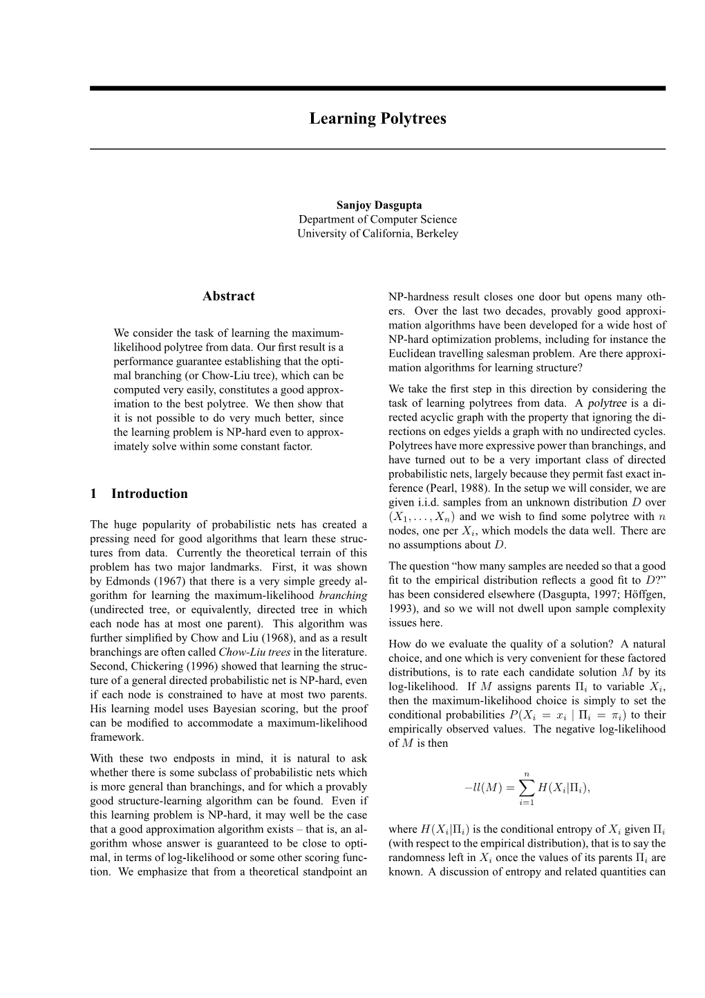 Learning Polytrees