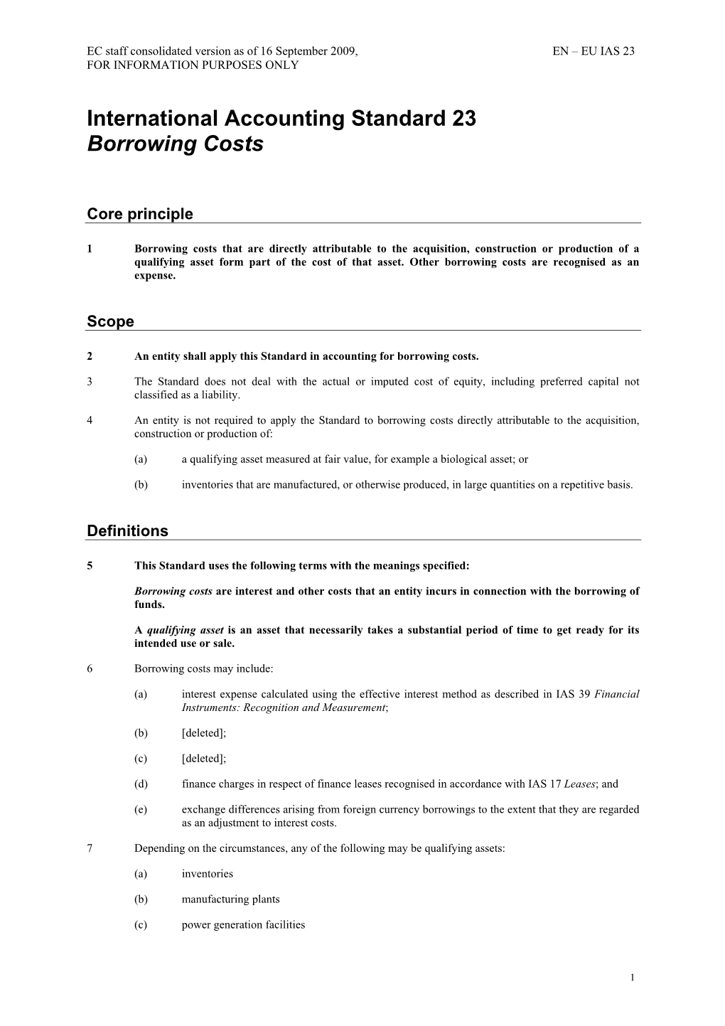 International Accounting Standard 23 Borrowing Costs