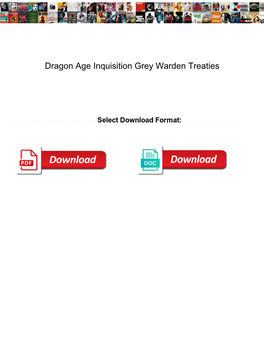 Dragon Age Inquisition Grey Warden Treaties