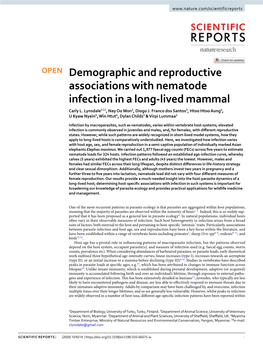 Demographic and Reproductive Associations with Nematode Infection in a Long-Lived Mammal Carly L