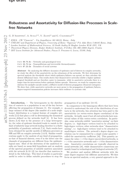 Robustness and Assortativity for Diffusion-Like Processes in Scale