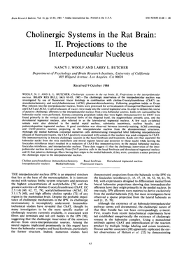 Cholinergic Systems in the Rat Brain: II. Projections to the Interpeduncular Nucleus