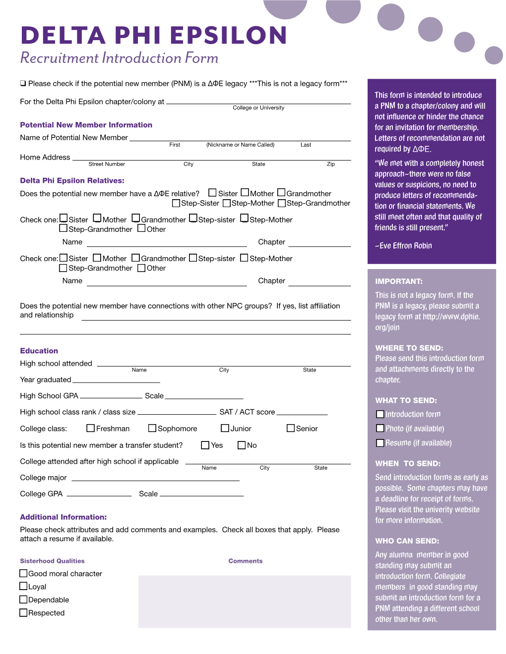 Recruitment Introduction Form