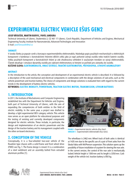 Experimental Electric Vehicle Ešus Gen2 JOSEF BŘOUŠEK, MARTIN BUKVIC, PAVEL JANDURA