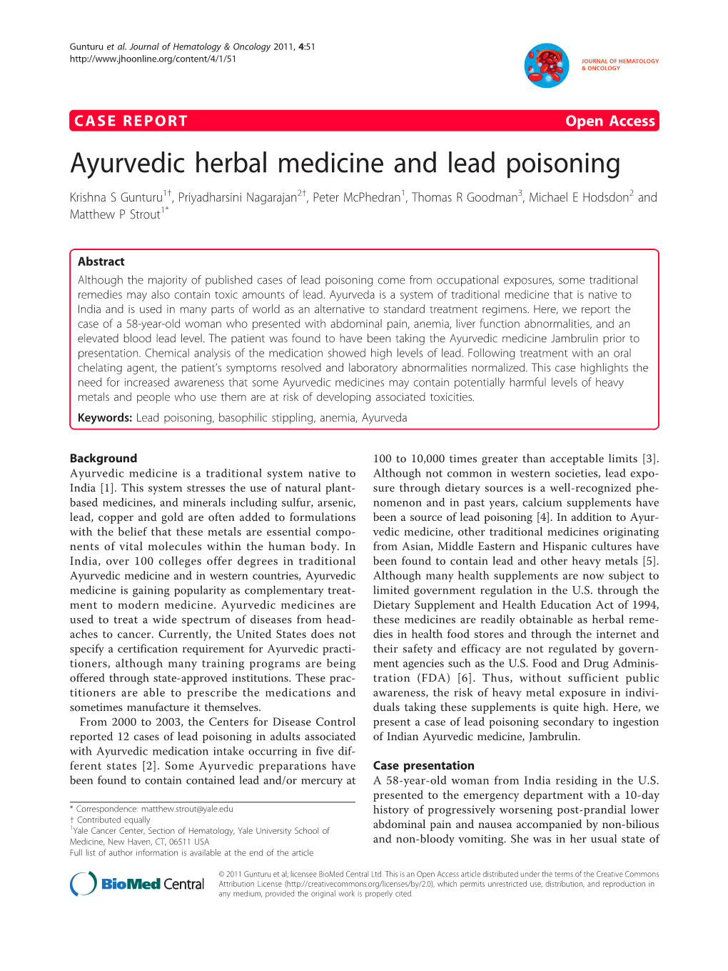 Ayurvedic Herbal Medicine and Lead Poisoning