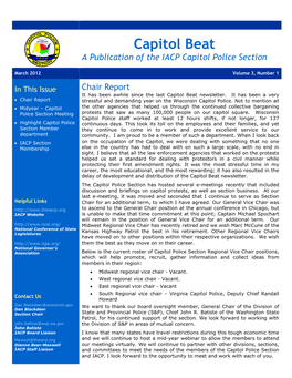Capitol Beat a Publication of the IACP Capitol Police Section