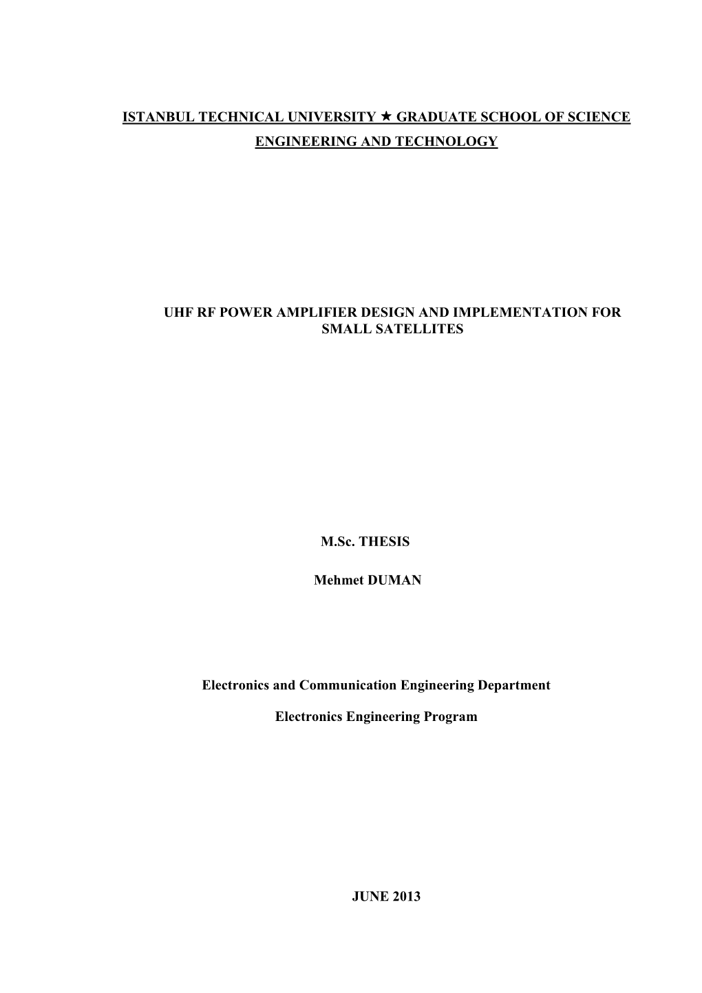 Uhf Rf Power Amplifier Design and Implementation For