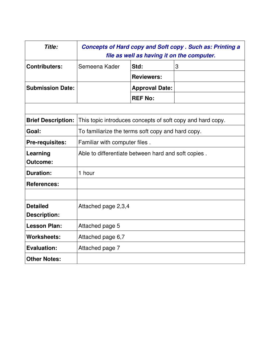 Title: Concepts of Hard Copy and Soft Copy . Such As: Printing a File As Well As Having It on the Computer