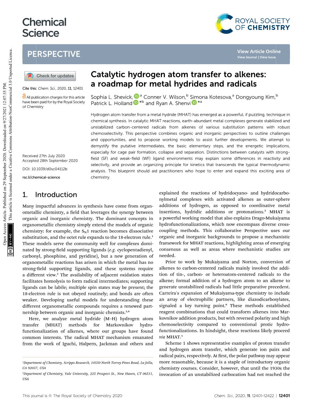 A Roadmap for Metal Hydrides and Radicals Cite This: Chem