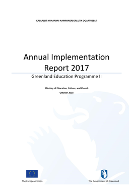 Annual Implementation Report 2017 Greenland Education Programme II