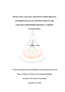 Effect of Land-Use and Human Disturbance On