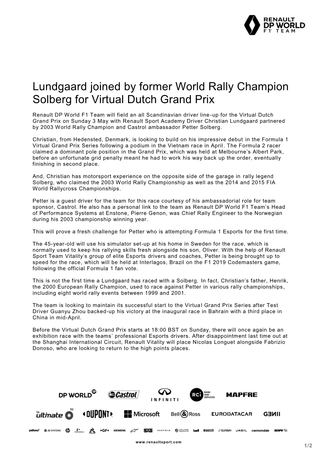 Lundgaard Joined by Former World Rally Champion Solberg for Virtual Dutch Grand Prix