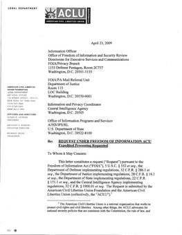 REQUEST UNDER FREEDOM of INFORMATION ACT/ Expedited Processing Requested