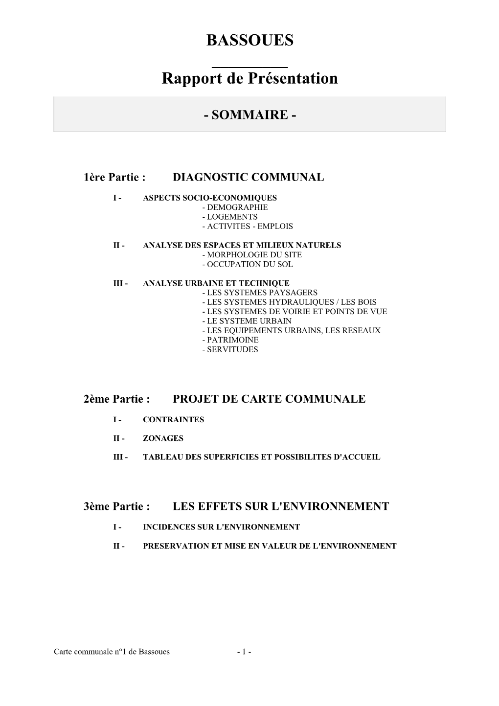 BASSOUES ___Rapport De Présentation