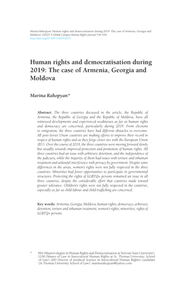 The Case of Armenia, Georgia and Moldova’ (2020) 4 Global Campus Human Rights Journal 539-556