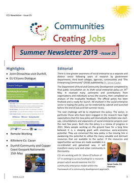 Summer Newsletter 2019 ~Issue 25