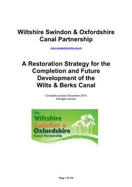 Overview of Wilts & Berks Canal Restoration