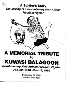 KUWASI BALAGOON Revolutionary New Afrikan Freedom Fighter Dec