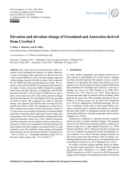Elevation and Elevation Change of Greenland and Antarctica Derived from Cryosat-2