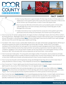 Door County Fact Sheet