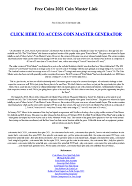 Free Coins 2021 Coin Master Link