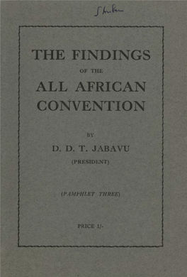 The Findings All African Convention