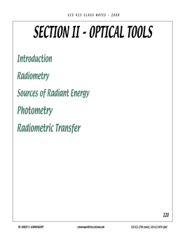 Section Ii – Optical Tools