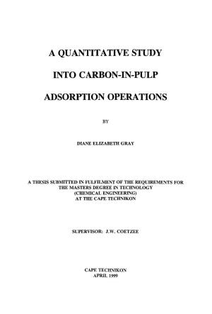 A Quantitative Study Into Carbon-In-Pulp Adsorption