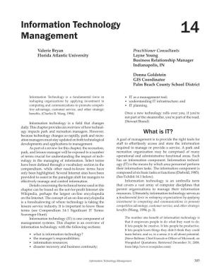 Information Technology Management 14