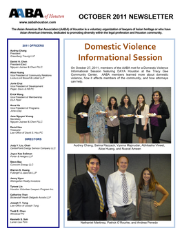 Domestic Violence Informational Session